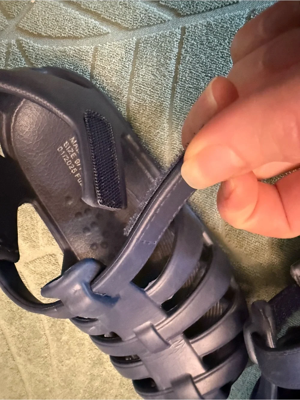 New Toddler Kids Closed-Toe Jelly Sandals - Navy Size 9 10